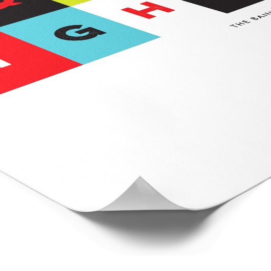 Rood Groen Modern Merry N Bright Holiday Art Print (Hoek)