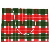 Rood Groen Modern Tartan Kerstpatroon Groot Cadeauzakje (Achterkant)