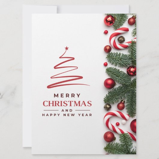 Rood Groen Modern Vrolijk Kerstfeest Feestdagenkaart (Voorkant)