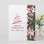 Rood Groen Modern Vrolijk Kerstfeest Feestdagenkaart (Staand voorkant)