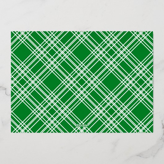 Rood Groen Moderne Kalligrafie Kerst Goud Plakken Folie Feestdagenkaart (Achterkant)