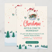 Rood Groen Moderne Kerst Ambachten Workshop Kaart (Voorkant / Achterkant)