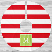 Rood & Groen Monogram Gestreept | Boomrok Kerstboom Rok