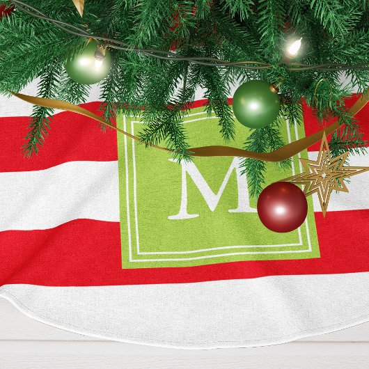 Rood & Groen Monogram Gestreept | Boomrok Kerstboom Rok