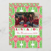 Rood & Groen Mozaïek Foto Vlakke Kaart (Voorkant / Achterkant)