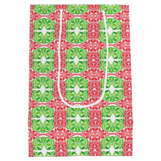 Rood & Groen Mozaïek Gift Bag Medium Cadeauzakje (Achterkant)