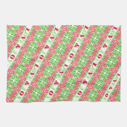 Rood & Groen Mozaïek Keuken Handdoeken (Horizontaal)