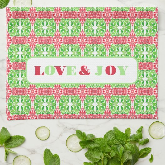 Rood & Groen Mozaïek Keuken Handdoeken (Gevouwen)