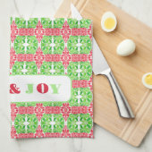 Rood & Groen Mozaïek Keuken Handdoeken (Quarter Fold)