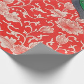 Rood & Groen Mystic Lotus Aziatisch Abstract Cadeaupapier (Hoek)