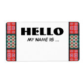 Rood Groen Naam Badge Etiket (Voorkant)