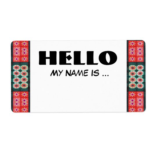 Rood Groen Naam Badge Etiket (Voorkant)