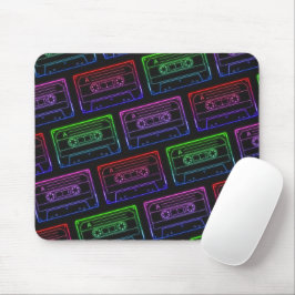 Rood Groen Neon Cassettebandje Patroon Muismat