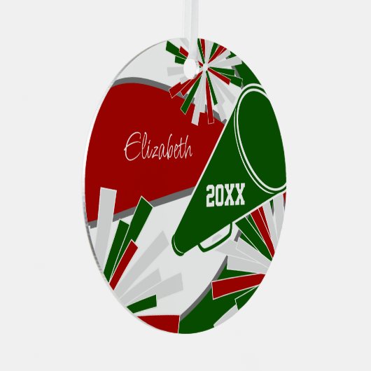 rood groen of ELKE KLEUREN basketbal cheerleader Metalen Ornament (Voorkant Rechts)