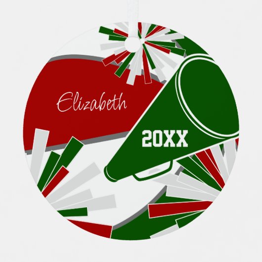 rood groen of ELKE KLEUREN basketbal cheerleader Metalen Ornament (Voorkant)