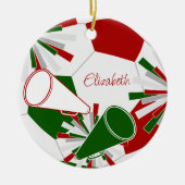 rood groen of ELKE KLEUREN voetbal cheer squad Keramisch Ornament (Voorkant)
