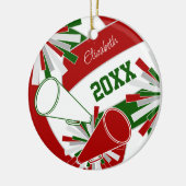 rood groen of ELKE KLEUREN volleybal cheerleader Keramisch Ornament (Links)