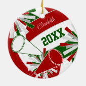 rood groen of ELKE KLEUREN volleybal cheerleader Keramisch Ornament (Achterkant)