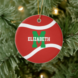 Rood groen of ENIGE kleurmeisjes tennis Keramisch Ornament