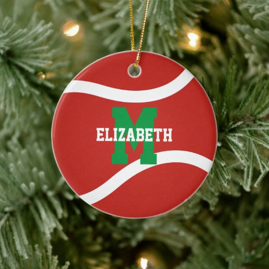 Rood groen of ENIGE kleurmeisjes tennis Keramisch Ornament (Boom)