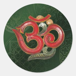 Rood Groen Om Aum Yoga Meditatie Hindoe sticker