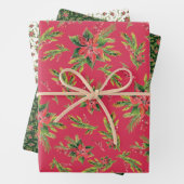 Rood, groen omhuld papier voor chrictmac inpakpapier vel (In situ)