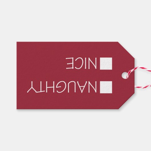 Rood & Groen Ondeugend Leuke Vakantie Cadeaulabel (Voorkant (Horizontaal))