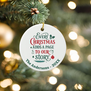 Rood groen ons verhaal typografie Kerstmis Keramisch Ornament