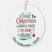 Rood groen ons verhaal typografie Kerstmis Keramisch Ornament (Links)