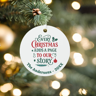 Rood groen ons verhaal typografie Kerstmis Metalen Ornament
