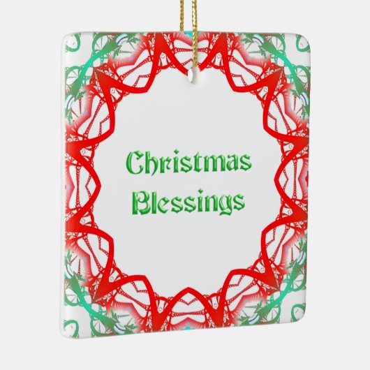 Rood groen ontwerp ingelijst keramisch ornament (Rechts)