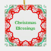 Rood groen ontwerp ingelijst keramisch ornament (Voorkant)