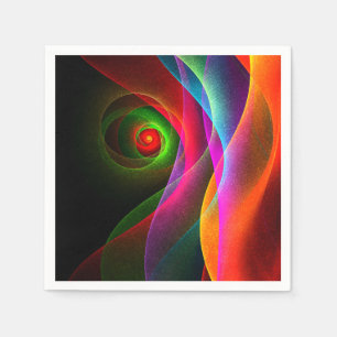 Rood Groen Oranje Modern Abstract Kunstpatroon #22 Servet