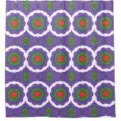 Rood Groen Paarse Witte Kaleidoscoop Kerstbal Douchegordijn (Voorkant)
