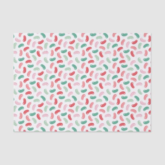 Rood, groen, peach, roze jellyboonontwerp tissuepapier (Voorkant)