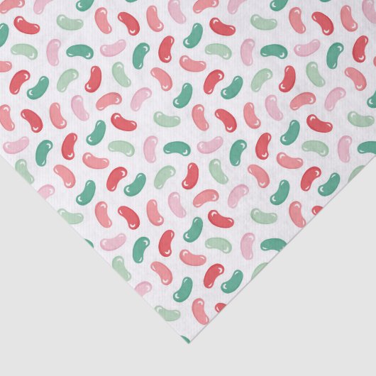 Rood, groen, peach, roze jellyboonontwerp tissuepapier (Detail)