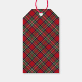 Rood Groen Plaid Classic Stewart Tartan Cadeaulabel