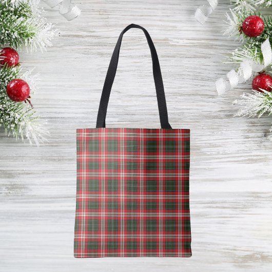 Rood Groen Plaid Kerstmis Plaid Tote Bag