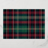 Rood Groen Plaid Prettig Kerst Script Foto Folie Feestdagenkaart (Achterkant)
