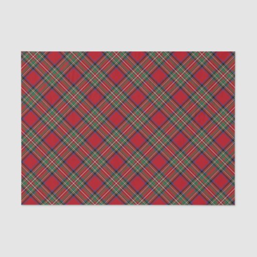 Rood Groen Plaid Rustiek Classic Stewart Tartan Tissuepapier (Voorkant)
