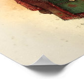 Rood & Groen Plaid Woodland Gnome Zwart Santa Poster (Hoek)