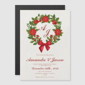 Rood Groen Poinsettia Bessen Kerstmis bruiloft (Voorkant / Achterkant)