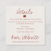 Rood Groen Poinsettia Monogram Kerst bruiloft Informatiekaartje (Achterkant)