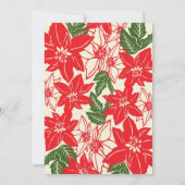 Rood & Groen Poinsettias Kerstbruiloft Kaart (Achterkant)