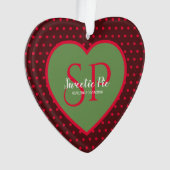 Rood & Groen Polka Dot Gepersonaliseerd Herdenking Ornament (voorkant)