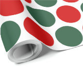 Rood Groen Polka Dot Kerst Verpakking Papier (Rol Hoek)