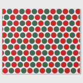 Rood Groen Polka Dot Kerst Verpakking Papier (Vlak)