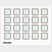 Rood & Groen Preppy Kerstbomen Retouradres Vierkante Sticker (Vel)