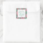 Rood & Groen Preppy Kerstbomen Retouradres Vierkante Sticker (Tas)