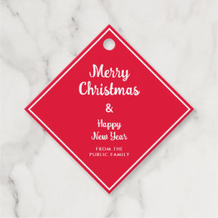 Rood & Groen Prettig Kerstfeest Gelukkig Nieuwjaar Bedankjes Labels